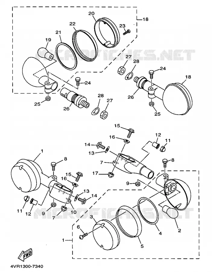 CLIGNOTANT Yamaha MOTO 650 1997 DRAGSTAR  XVS650