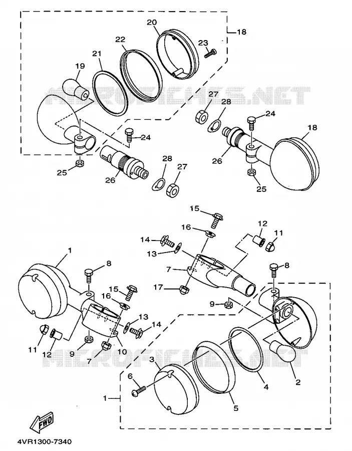 CLIGNOTANT Yamaha MOTO 650 1997 DRAGSTAR  XVS650