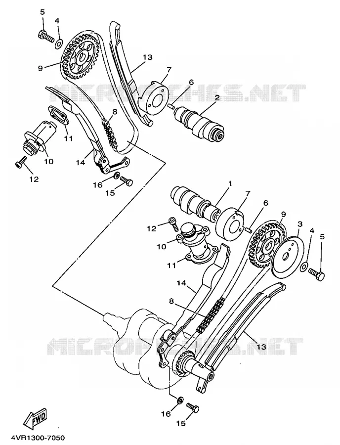 ARBRE A CAMES / CHAINE DE DISTRIBUTION Yamaha MOTO 650 1997 DRAGSTAR  XVS650
