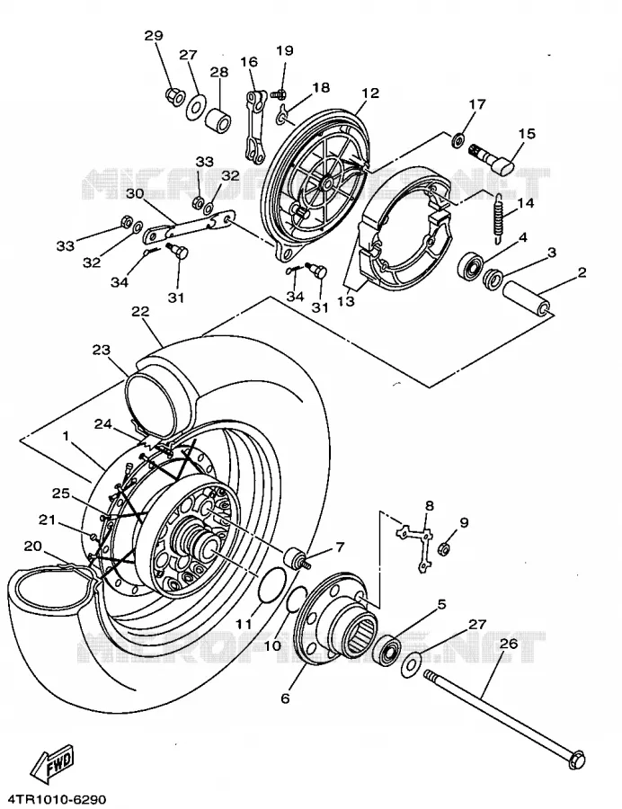 ROUE ARRIERE Yamaha MOTO 650 1997 DRAGSTAR  XVS650