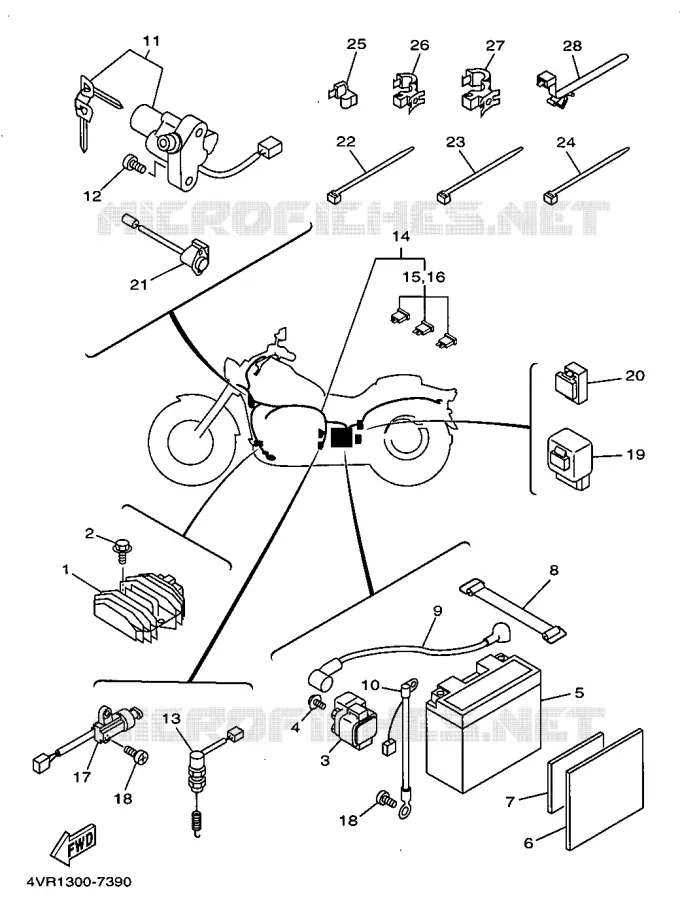 PARTIE ELECTRIQUE 1 Yamaha MOTO 650 1997 DRAGSTAR  XVS650