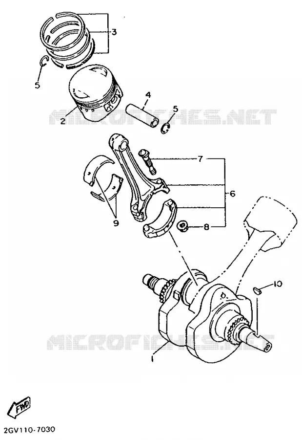 VILEBREQUIN / PISTON Yamaha MOTO 650 1997 DRAGSTAR  XVS650