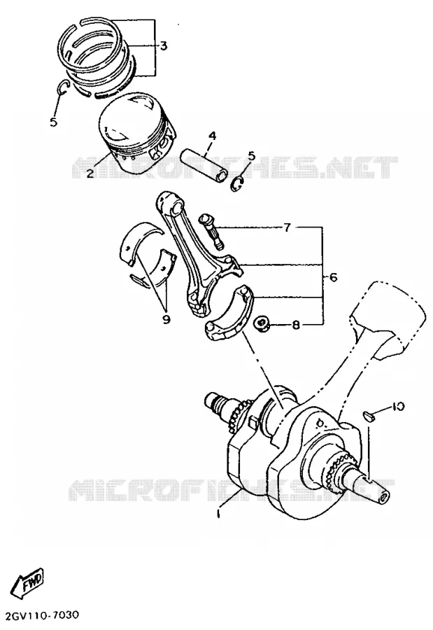 VILEBREQUIN / PISTON Yamaha MOTO 650 1997 DRAGSTAR  XVS650