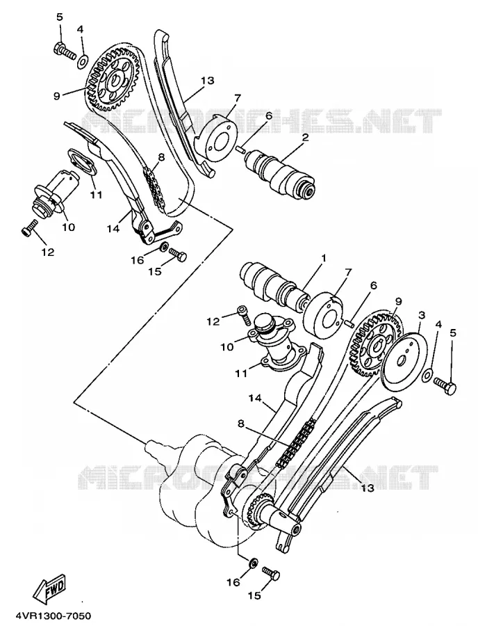 ARBRE A CAMES / CHAINE DE DISTRIBUTION Yamaha MOTO 650 1997 DRAGSTAR  XVS650