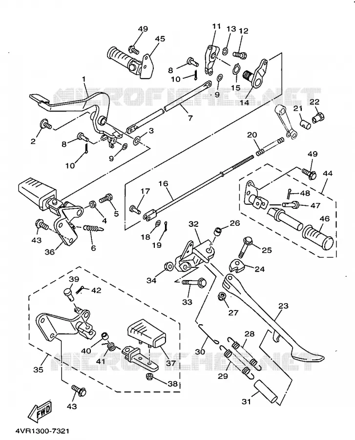 SUPPORT / REPOSE PIEDS Yamaha MOTO 650 1997 DRAGSTAR  XVS650