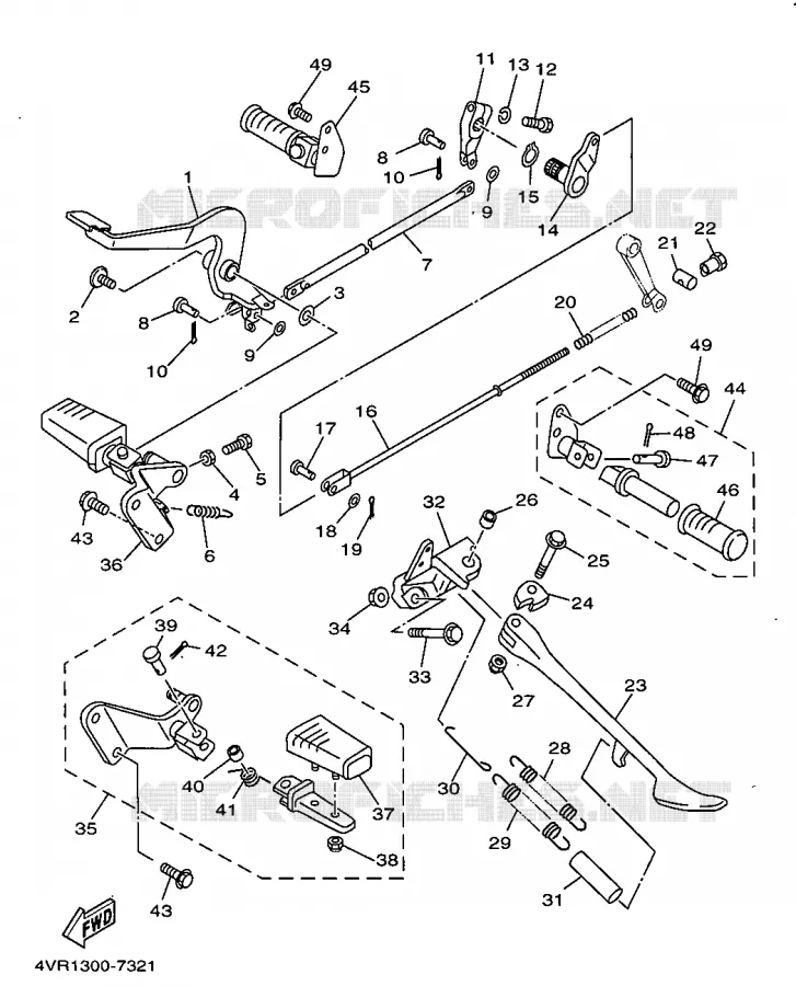 SUPPORT / REPOSE PIEDS Yamaha MOTO 650 1998 DRAGSTAR  XVS650