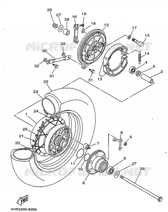 ROUE ARRIERE Yamaha MOTO 650 1998 DRAGSTAR  XVS650