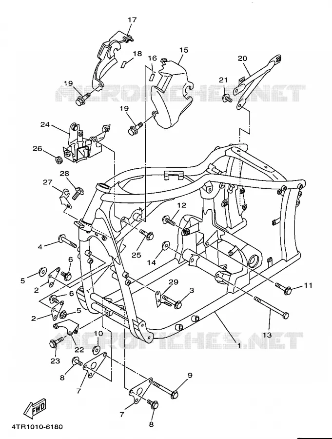 CADRE Yamaha MOTO 650 1998 DRAGSTAR  XVS650