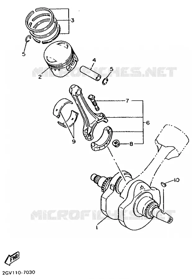 VILEBREQUIN / PISTON Yamaha MOTO 650 1998 DRAGSTAR  XVS650