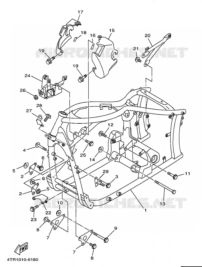 CADRE Yamaha MOTO 650 1998 DRAGSTAR  XVS650