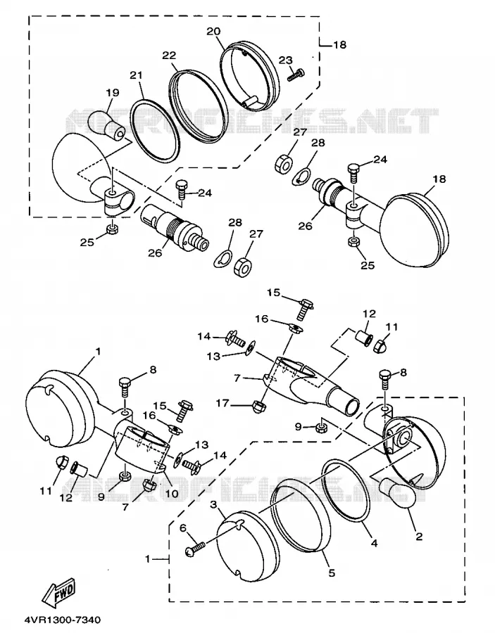 CLIGNOTANT Yamaha MOTO 650 1998 DRAGSTAR  XVS650