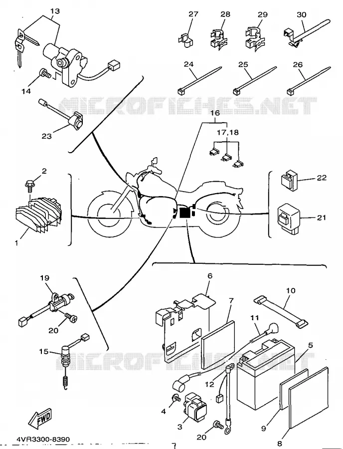 PARTIE ELECTRIQUE 1 Yamaha MOTO 650 1998 DRAGSTAR  XVS650