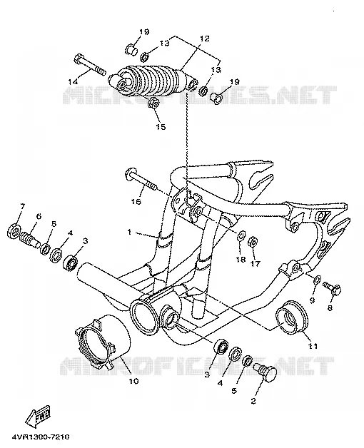 BRAS OSCILLANT / AMORTISSEUR Yamaha MOTO 650 1998 DRAGSTAR  XVS650