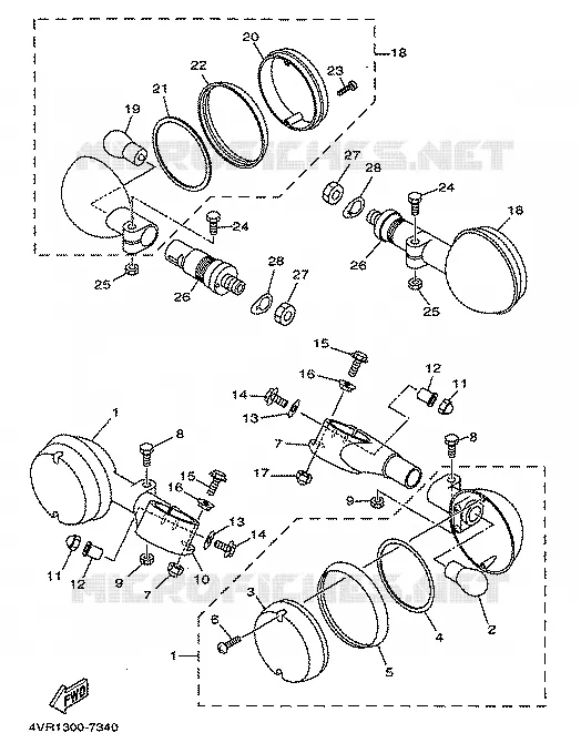 CLIGNOTANT Yamaha MOTO 650 1998 DRAGSTAR  XVS650