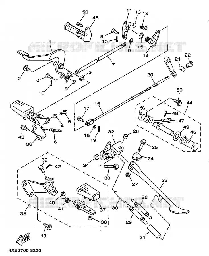 SUPPORT / REPOSE PIEDS Yamaha MOTO 650 1999 DRAGSTAR  XVS650
