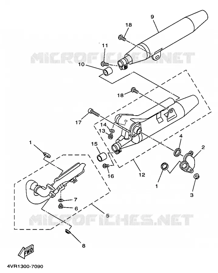 ECHAPPEMENT Yamaha MOTO 650 1999 DRAGSTAR  XVS650