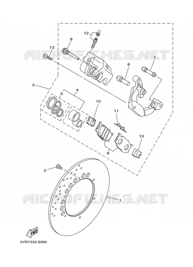 ETRIER DE FREIN AVANT Yamaha MOTO 650 2000 DRAGSTAR  XVS650