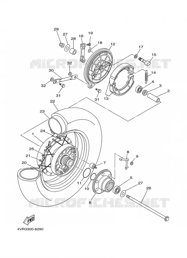 ROUE ARRIERE Yamaha MOTO 650 2000 DRAGSTAR  XVS650