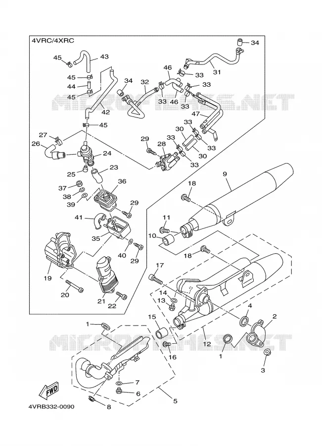 ECHAPPEMENT Yamaha MOTO 650 2000 DRAGSTAR  XVS650