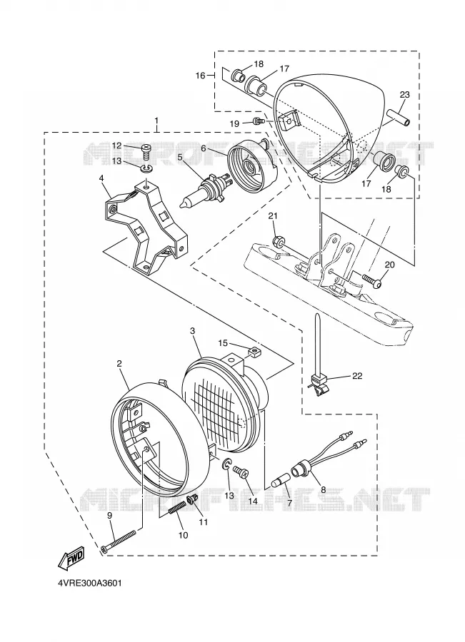 PHARE  Yamaha MOTO 650 2002 DRAGSTAR  XVS650
