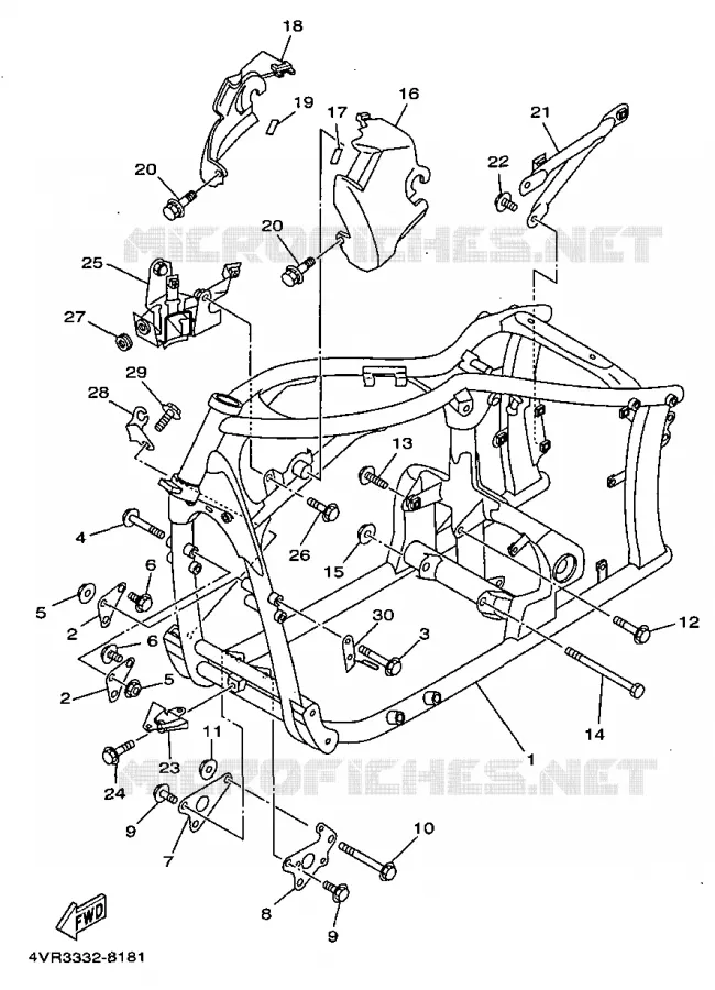 CADRE Yamaha MOTO 650 1998 DRAGSTAR  XVS650A