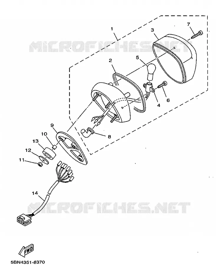 FEU ARRIERE Yamaha MOTO 650 1998 DRAGSTAR  XVS650A