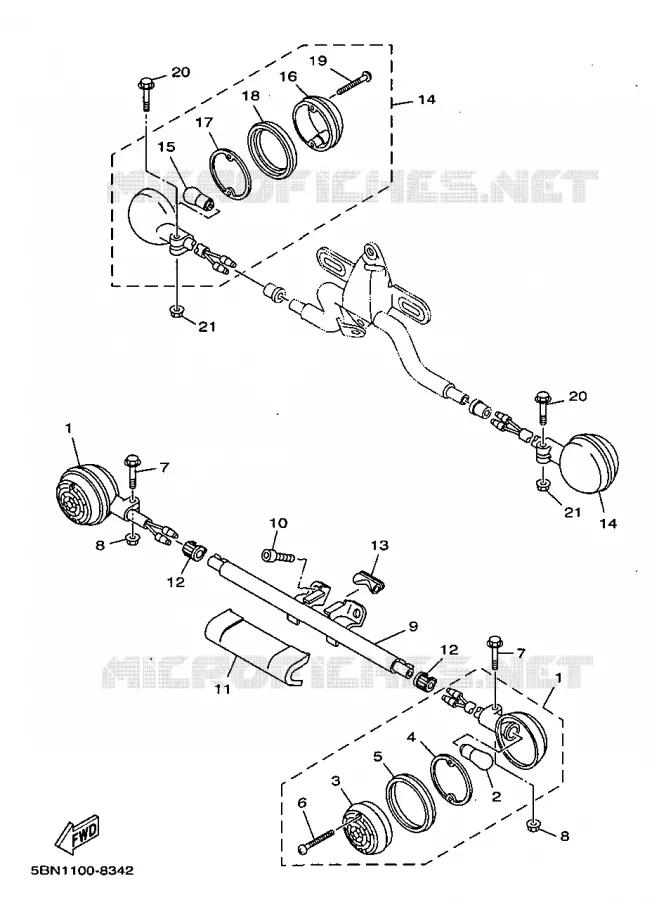 CLIGNOTANT Yamaha MOTO 650 1998 DRAGSTAR  XVS650A