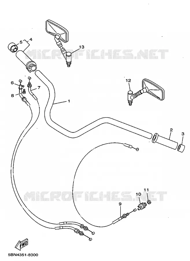 GUIDON ET CABLES Yamaha MOTO 650 1999 DRAGSTAR  XVS650A
