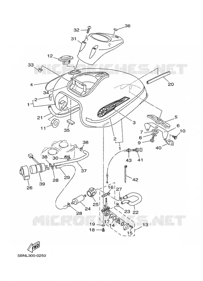 RESERVOIR A ESSENCE Yamaha MOTO 650 2000 DRAGSTAR  XVS650A