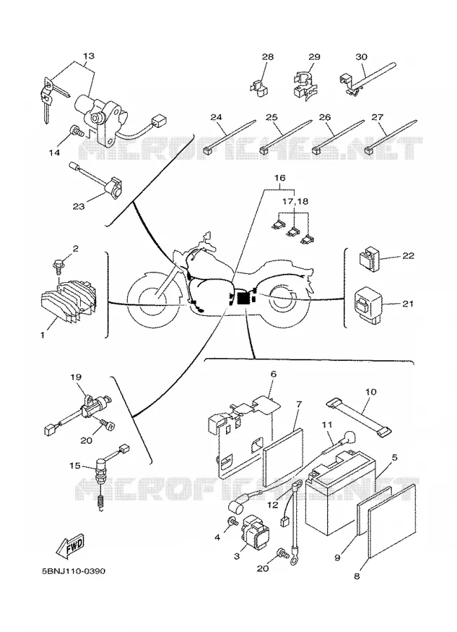 PARTIE ELECTRIQUE 1 Yamaha MOTO 650 2000 DRAGSTAR  XVS650A