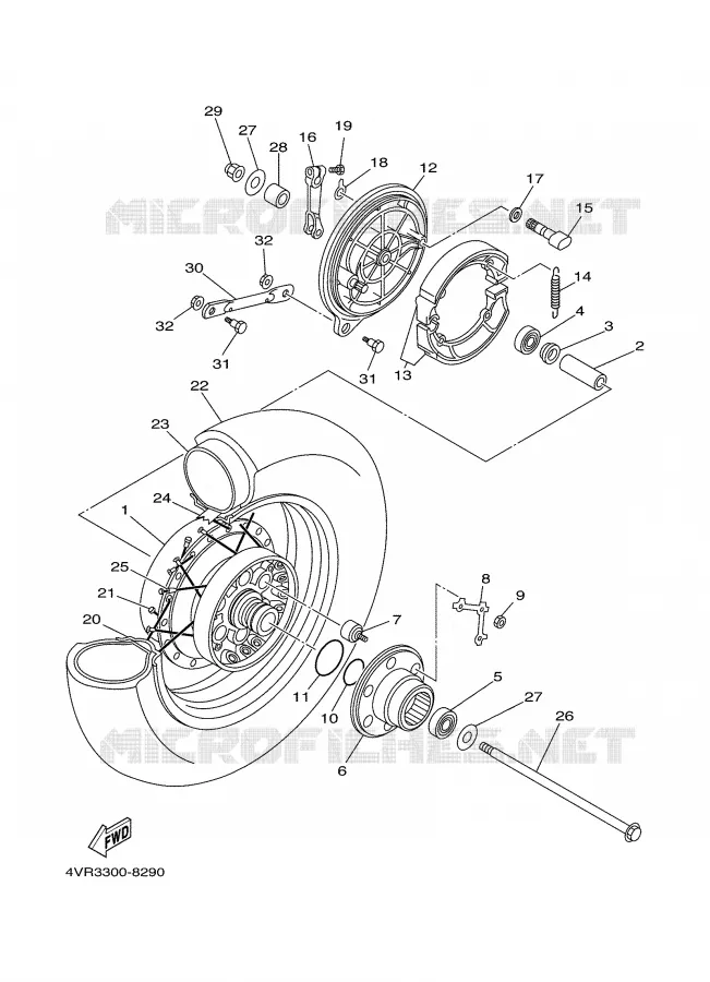 ROUE ARRIERE Yamaha MOTO 650 2000 DRAGSTAR  XVS650A