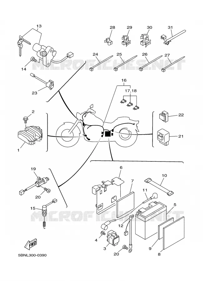 PARTIE ELECTRIQUE 1 Yamaha MOTO 650 2000 DRAGSTAR  XVS650A