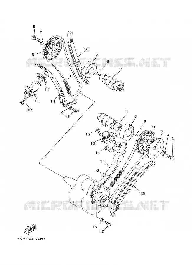 ARBRE A CAMES / CHAINE DE DISTRIBUTION Yamaha MOTO 650 2000 DRAGSTAR  XVS650A