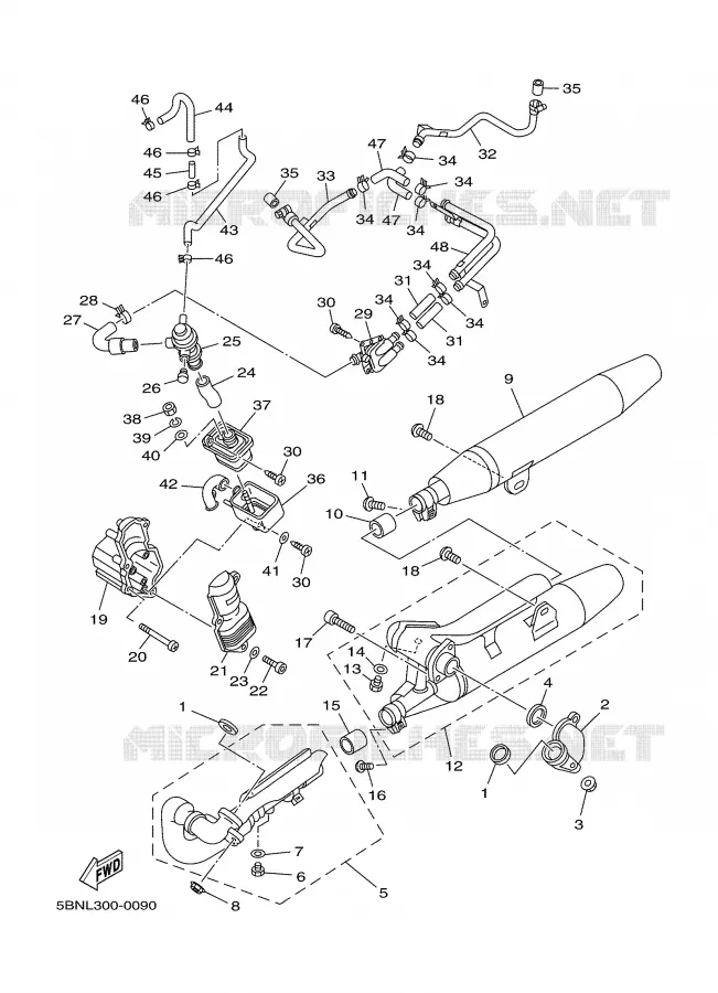 ECHAPPEMENT Yamaha MOTO 650 2000 DRAGSTAR  XVS650A