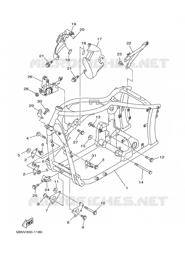 CADRE Yamaha MOTO 650 2001 DRAGSTAR  XVS650A