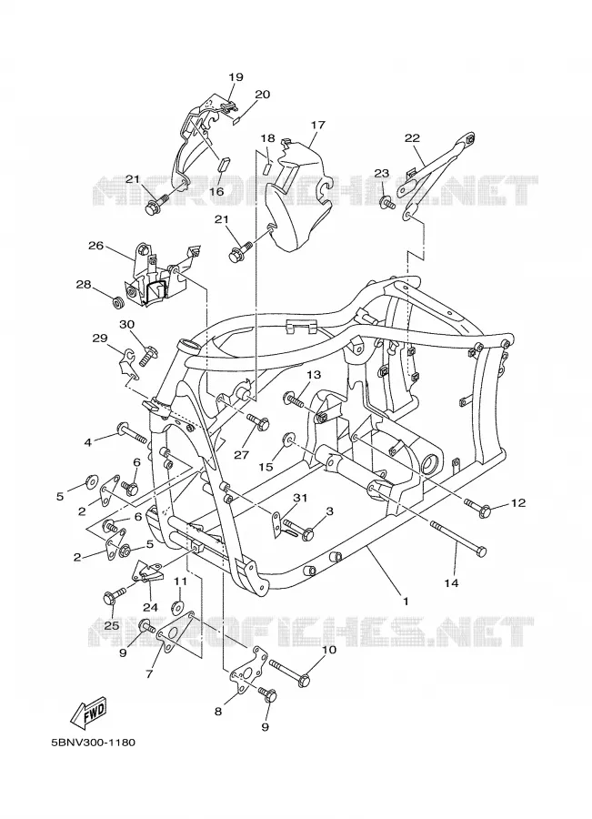 CADRE Yamaha MOTO 650 2001 DRAGSTAR  XVS650A