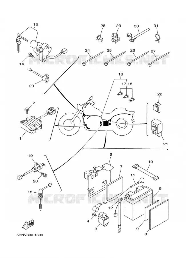 PARTIE ELECTRIQUE 1 Yamaha MOTO 650 2001 DRAGSTAR  XVS650A