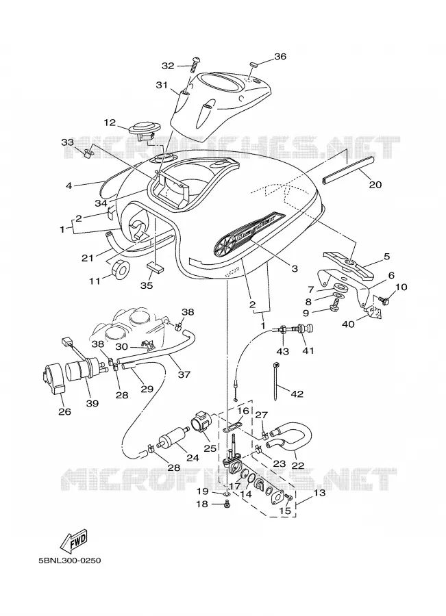 RESERVOIR A ESSENCE Yamaha MOTO 650 2002 DRAGSTAR  XVS650A