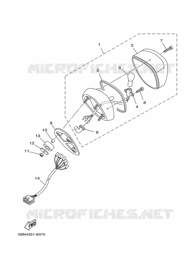 FEU ARRIERE Yamaha MOTO 650 2002 DRAGSTAR  XVS650A