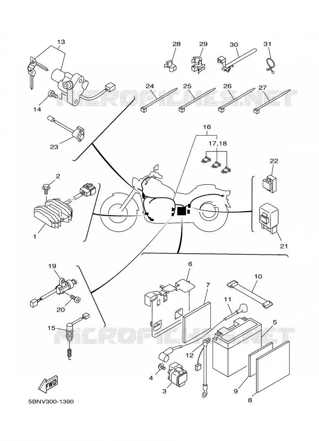 PARTIE ELECTRIQUE 1 Yamaha MOTO 650 2002 DRAGSTAR  XVS650A