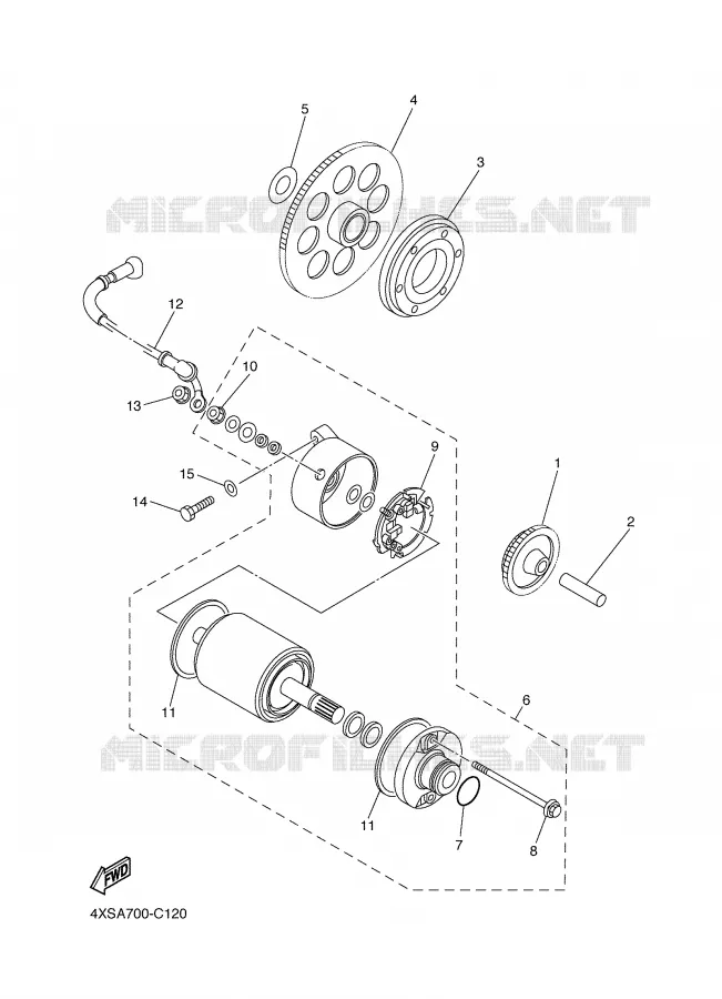 EMBRAYAGE DE DEMARREUR Yamaha MOTO 650 2004 DRAGSTAR  XVS650A