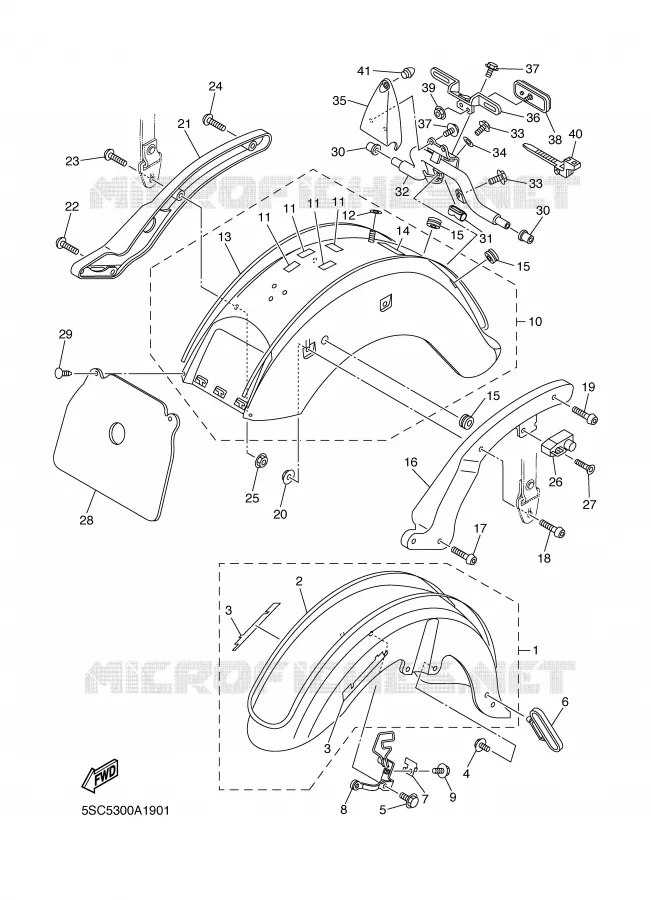 GARDE BOUE Yamaha MOTO 650 2004 DRAGSTAR  XVS650A