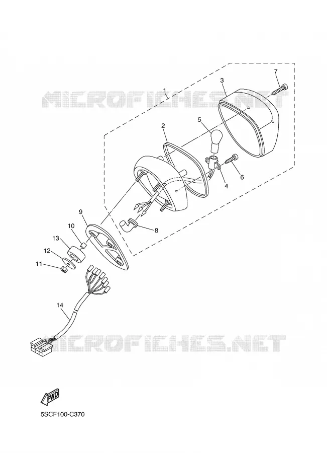 FEU ARRIERE Yamaha MOTO 650 2004 DRAGSTAR  XVS650A