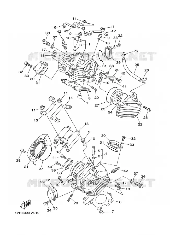 CULASSE Yamaha MOTO 650 2004 DRAGSTAR  XVS650A