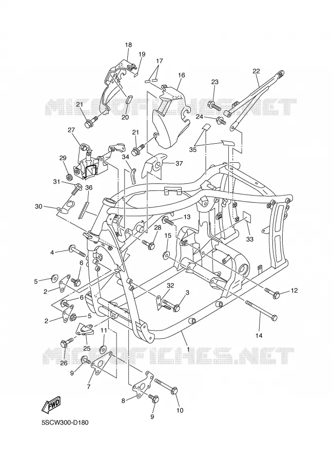 CADRE Yamaha MOTO 650 2005 DRAGSTAR  XVS650A