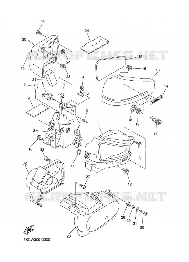 COUVERCLE LATERAL Yamaha MOTO 650 2005 DRAGSTAR  XVS650A