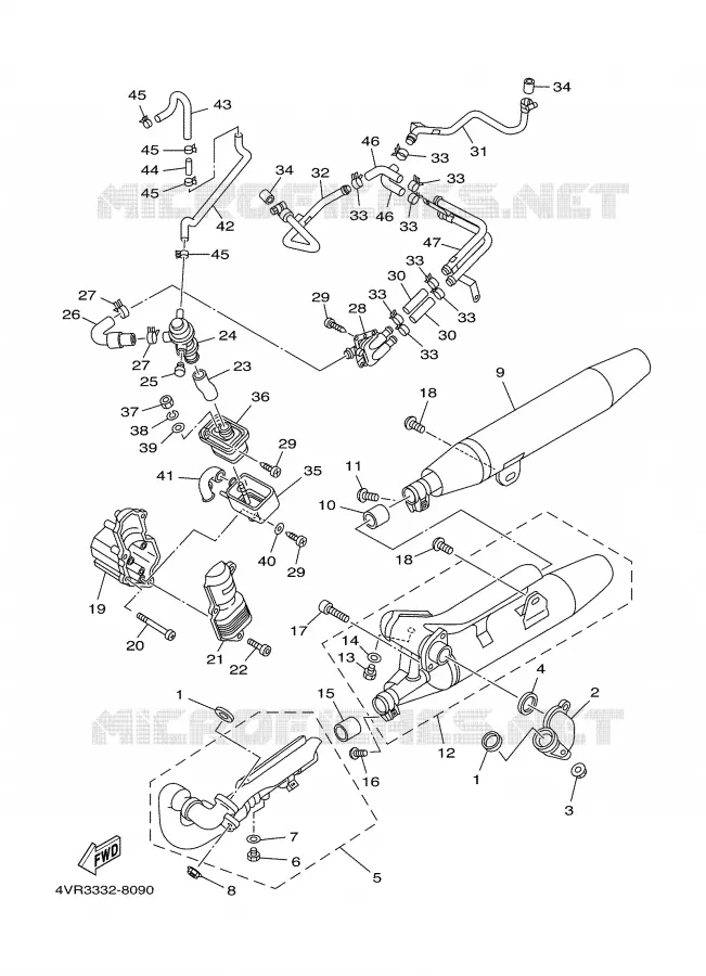 ECHAPPEMENT Yamaha MOTO 650 1999 DRAGSTAR  XVS650A