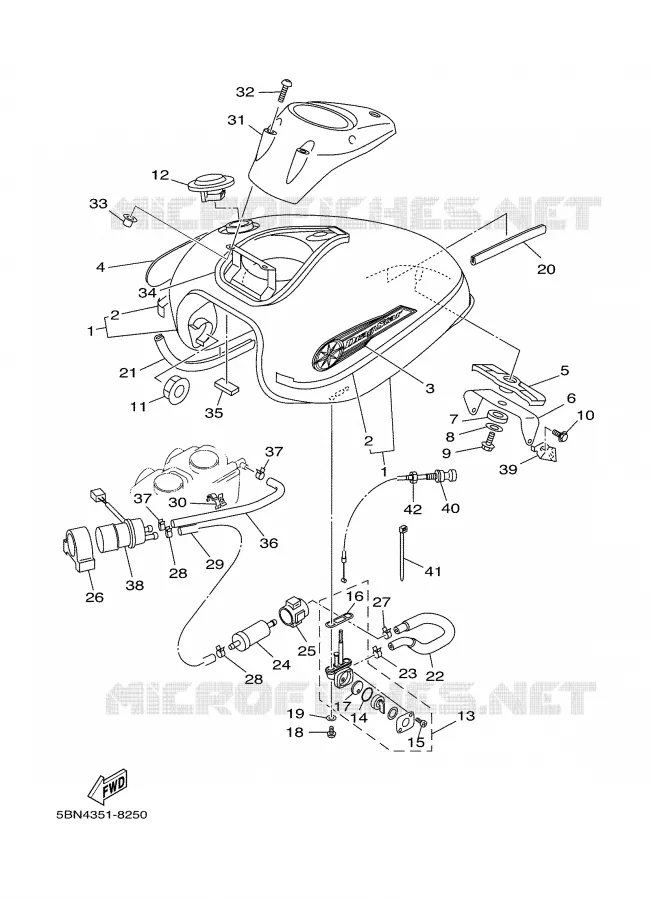 RESERVOIR A ESSENCE Yamaha MOTO 650 1999 DRAGSTAR  XVS650A