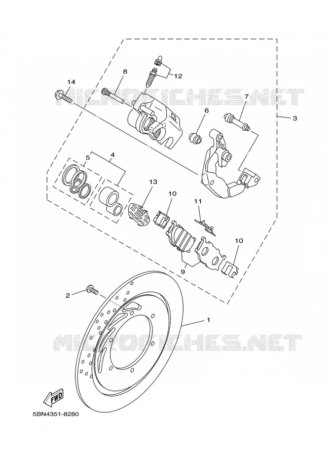 ETRIER DE FREIN AVANT Yamaha MOTO 650 1999 DRAGSTAR  XVS650A