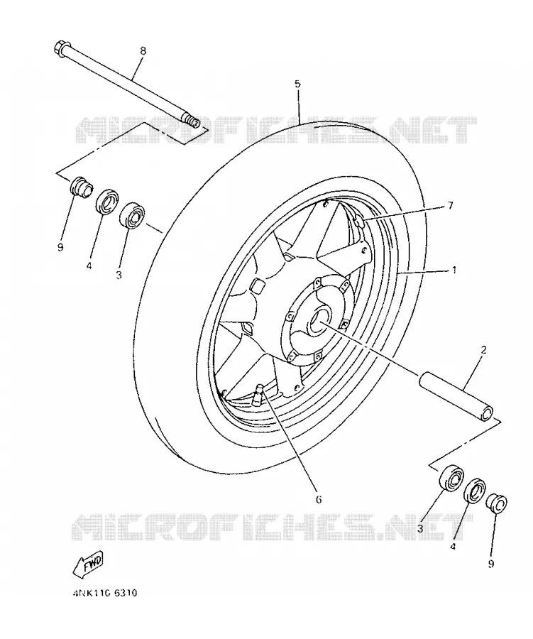 ROUE AVANT Yamaha MOTO 1300 1997 ROYALSTAR  XVZ1300A